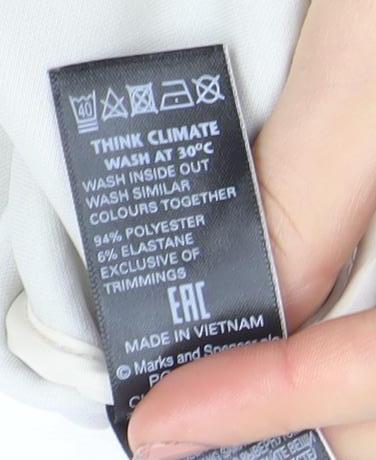 Marks and Spencer Women Ivory Size 14 Regular Fit Stretch Coatigan