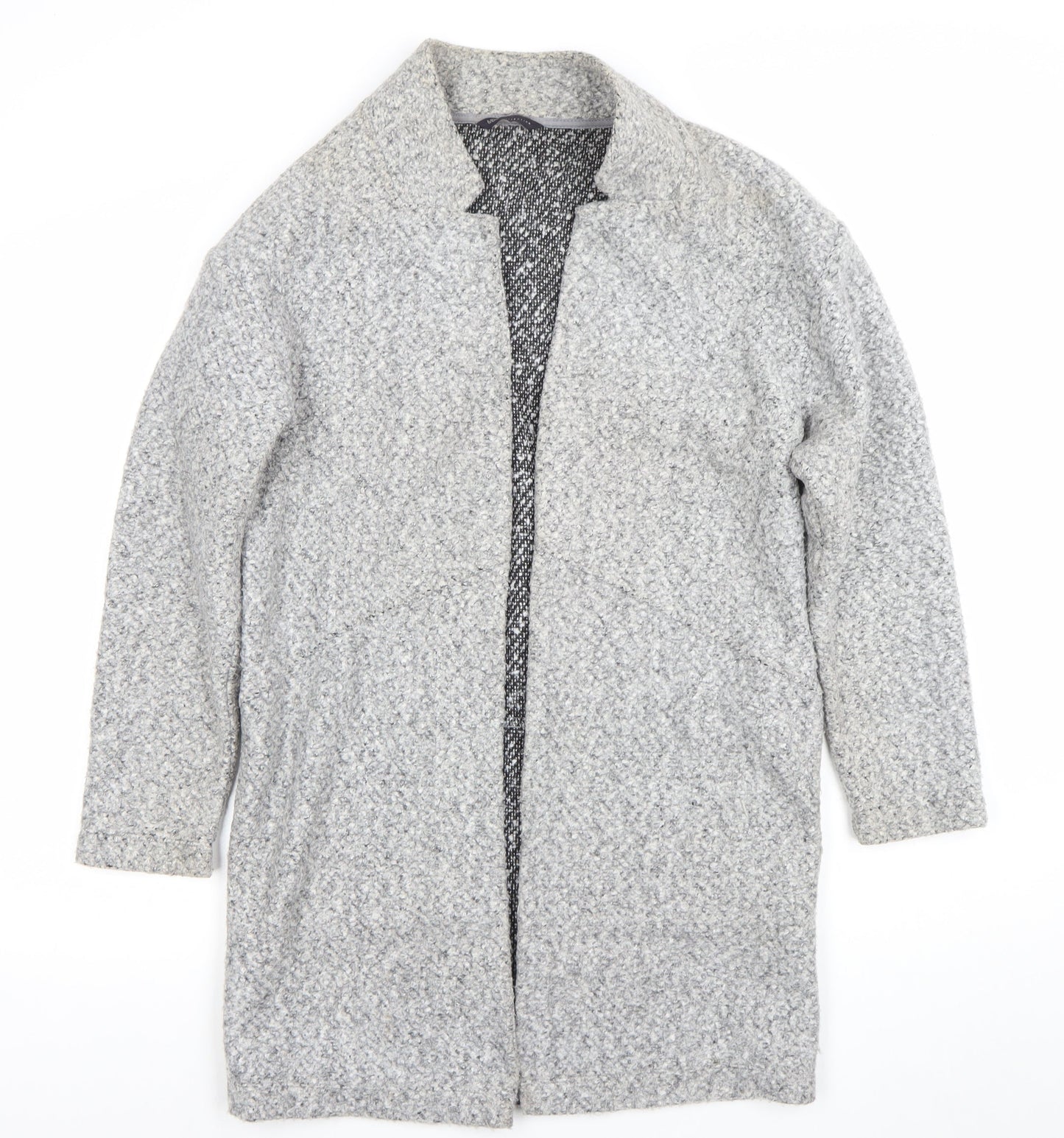Marks and Spencer Women’s Grey Long Coatigan Size 10 Polyester Open Front