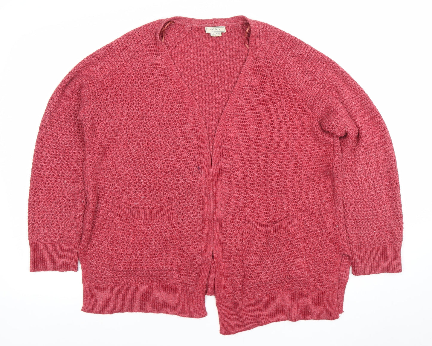 Womens UK 12 Relaxed Fat Face Pink Cardigan Chunky-Knit
