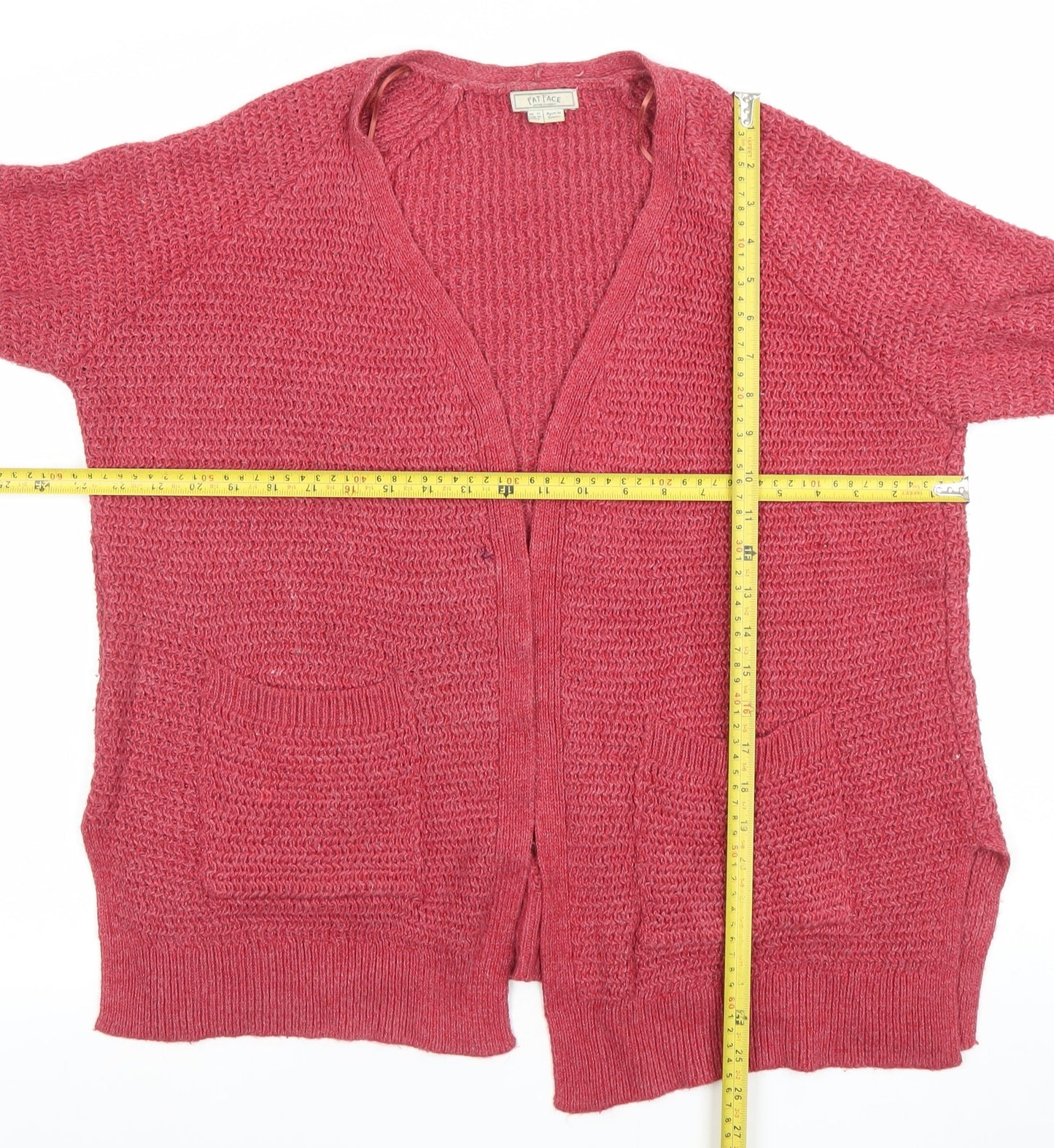 Womens UK 12 Relaxed Fat Face Pink Cardigan Chunky-Knit