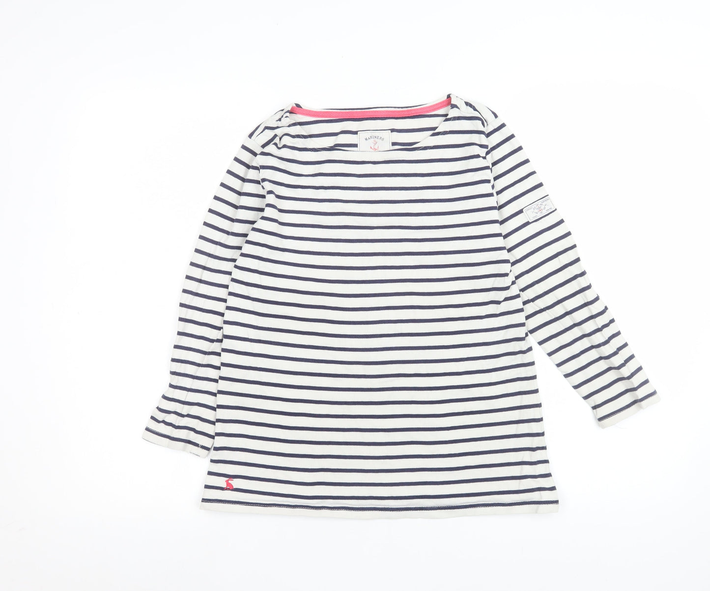 Womens UK Size 10 Joules White 100% Cotton T-Shirt