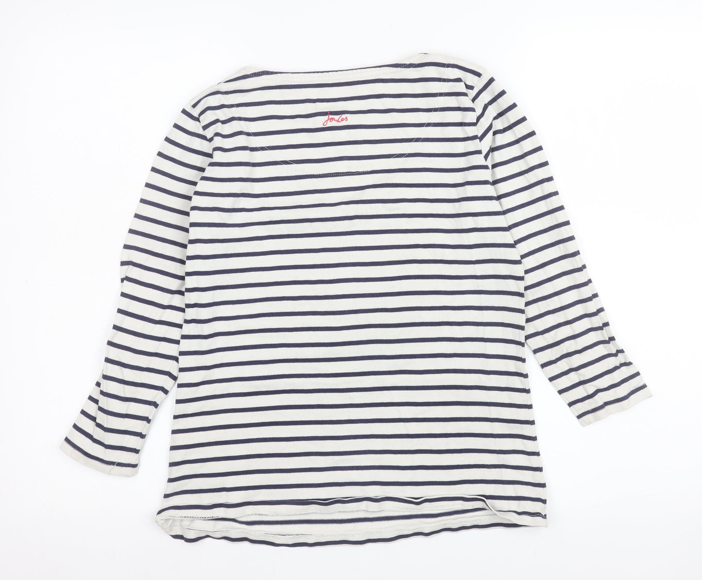 Womens UK Size 10 Joules White 100% Cotton T-Shirt