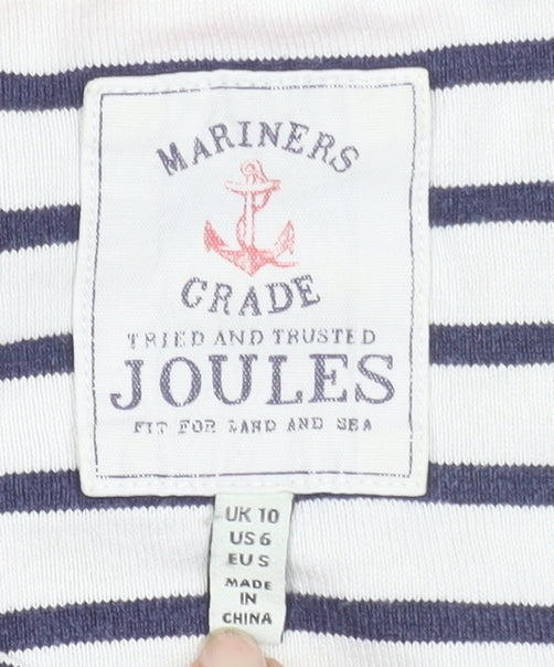 Womens UK Size 10 Joules White 100% Cotton T-Shirt