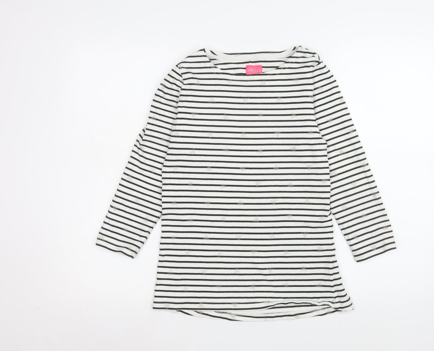 Womens UK Size 10 Joules White 100% Cotton T-Shirt