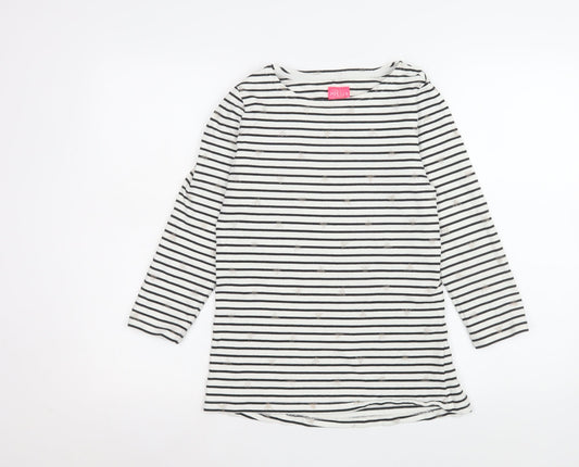 Womens UK Size 10 Joules White 100% Cotton T-Shirt