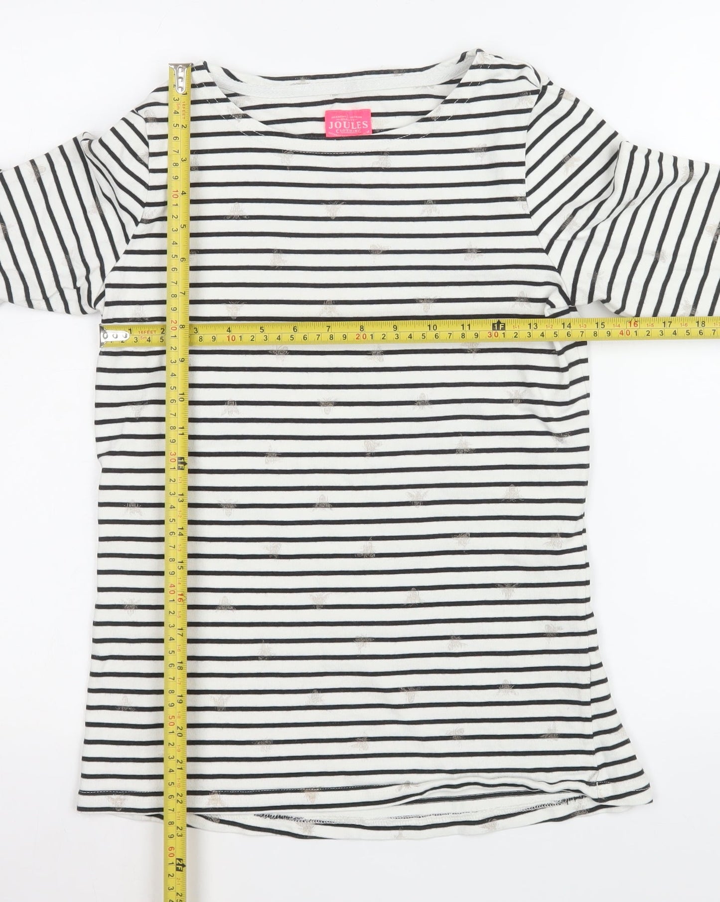 Womens UK Size 10 Joules White 100% Cotton T-Shirt