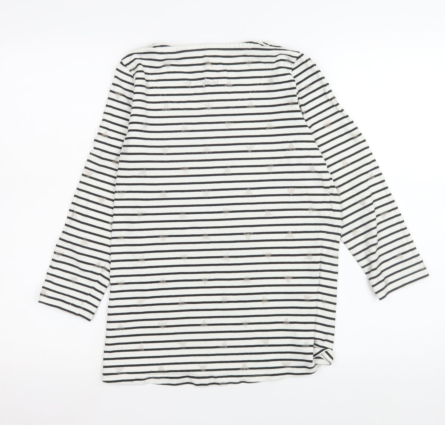 Womens UK Size 10 Joules White 100% Cotton T-Shirt