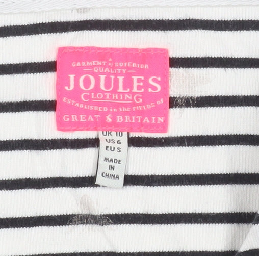 Womens UK Size 10 Joules White 100% Cotton T-Shirt