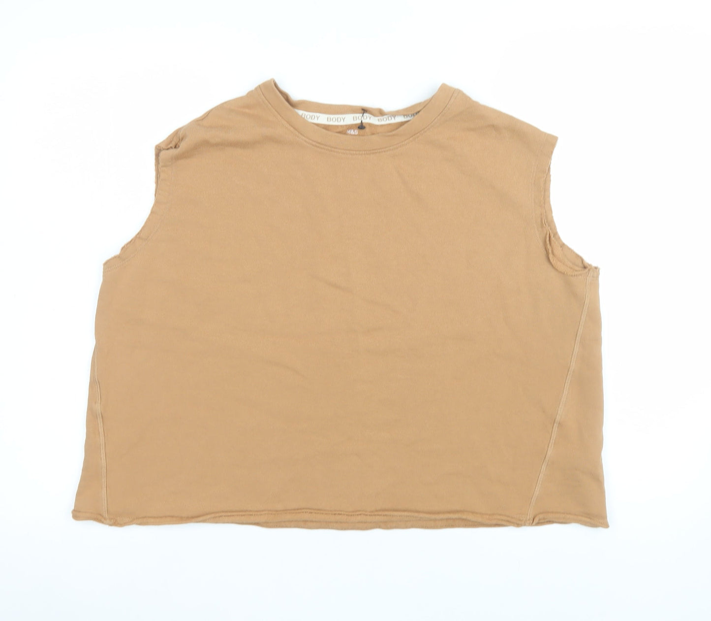 Marks and Spencer Women’s Beige Cotton Sleeveless Tank Top Size 16