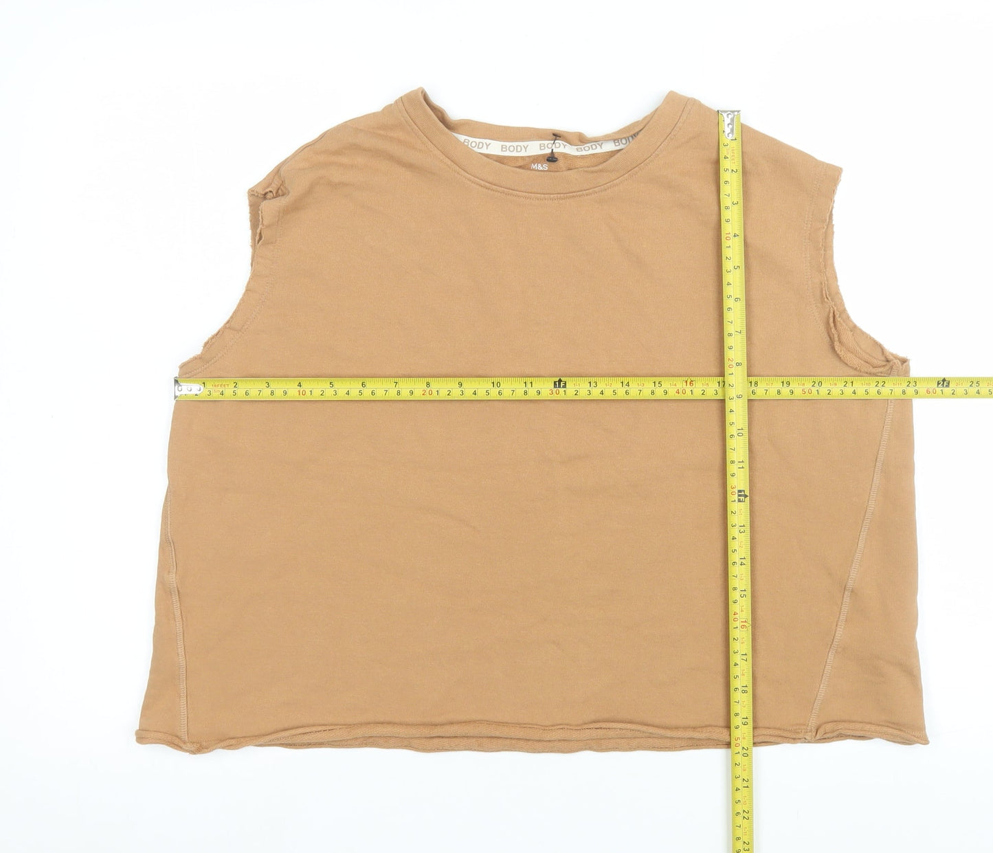 Marks and Spencer Women’s Beige Cotton Sleeveless Tank Top Size 16
