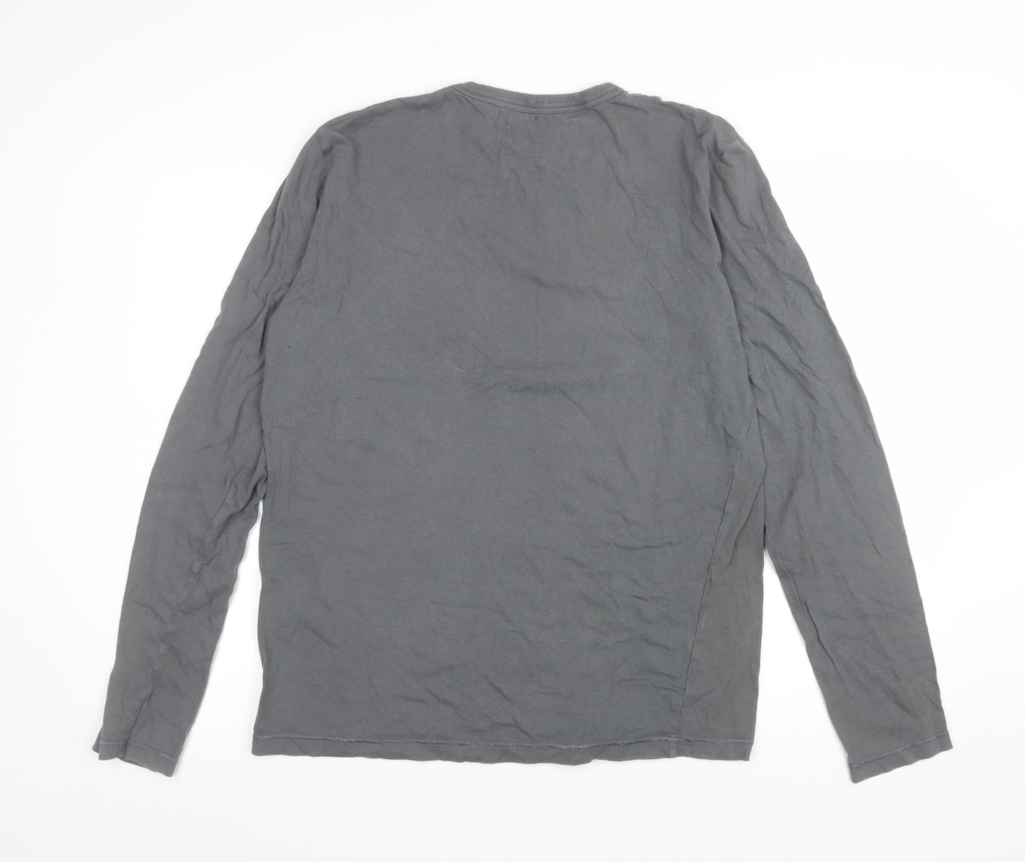 Decathlon Women Grey Long Sleeve Basic Cotton T-Shirt XL