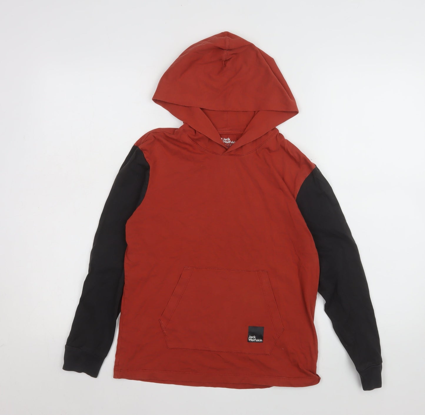 Jack Wolfskin Boys Red & Black Pullover Hoodie Size 11-12 Years Cotton