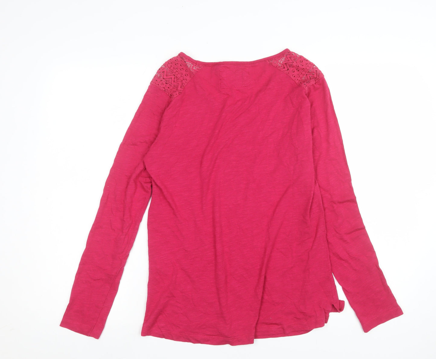 Womens UK Size 12 FatFace Red Cotton Blend T-Shirt