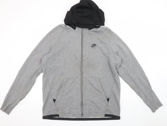 Nike Air Max Mens Grey Full Zip Hoodie Size L Sportswear