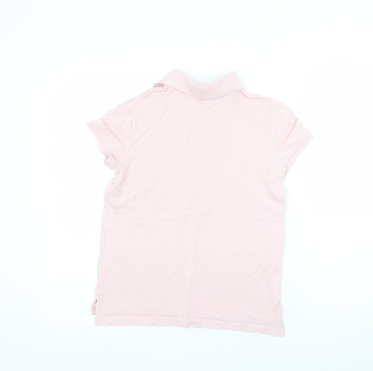 Ralph Lauren Girls Pink Polo Shirt L 12-14 Years Cotton Logo Top