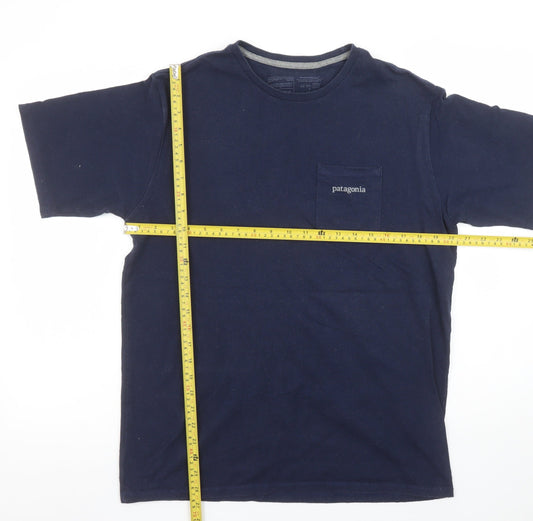 Patagonia Men's Blue Regular Fit Graphic Pocket T-Shirt Size M