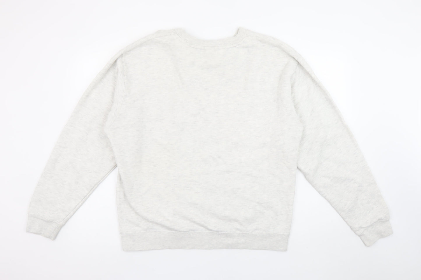 Delta Fleece Women’s Grey Pullover Sweatshirt L Wolf Graphic Cotton Blend