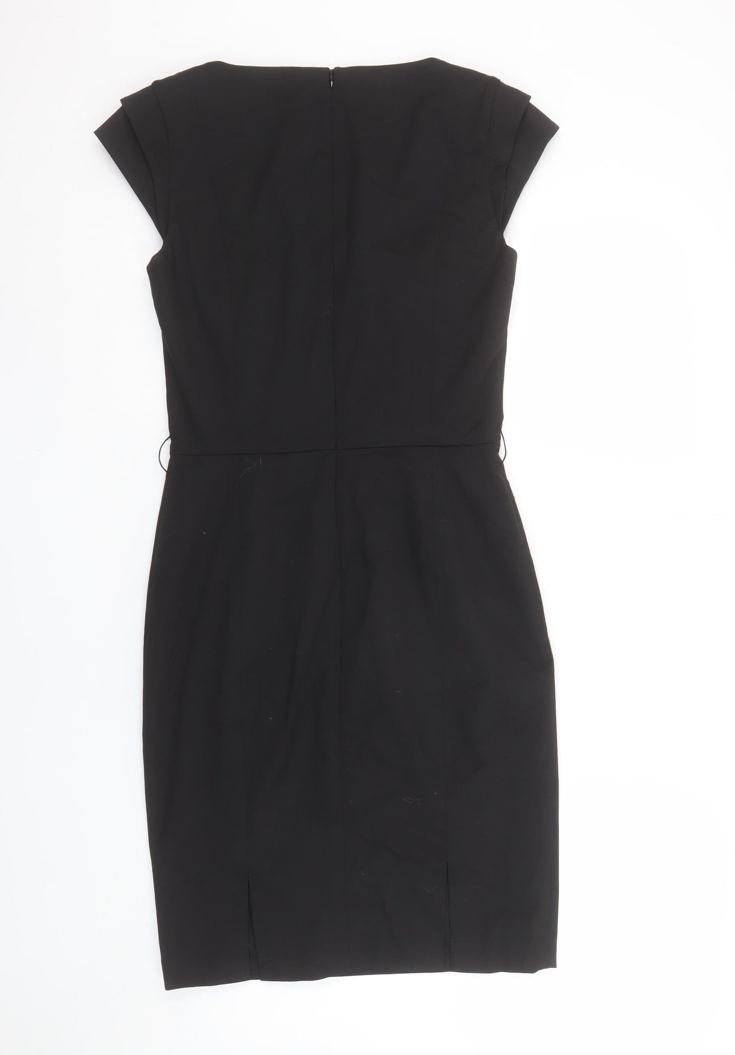 Warehouse Women Black Size 8 Sheath Knee Length Dress