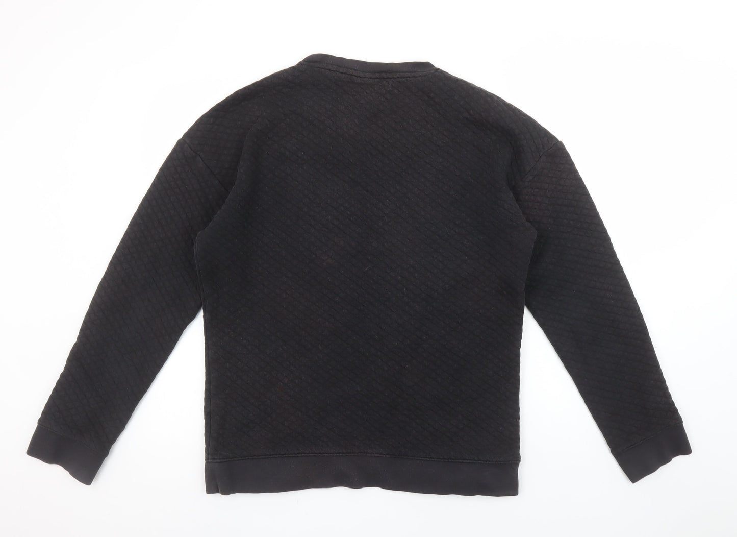 Hugo Boss Men's Black Quilted Cotton Sweatshirt Size L