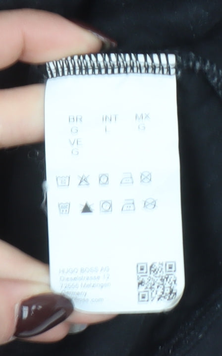 Hugo Boss Men's Black Quilted Cotton Sweatshirt Size L