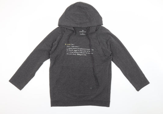Manuka Life Women’s Grey Pullover Hoodie XS UK 8 Cotton Blend Yoga Top