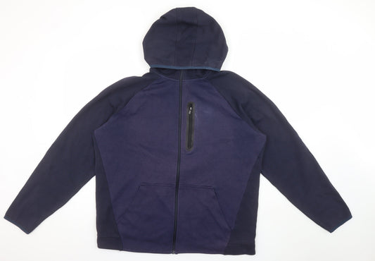 U.S. Athletic Men’s Blue Full Zip Hoodie XL Lightweight Cotton Blend