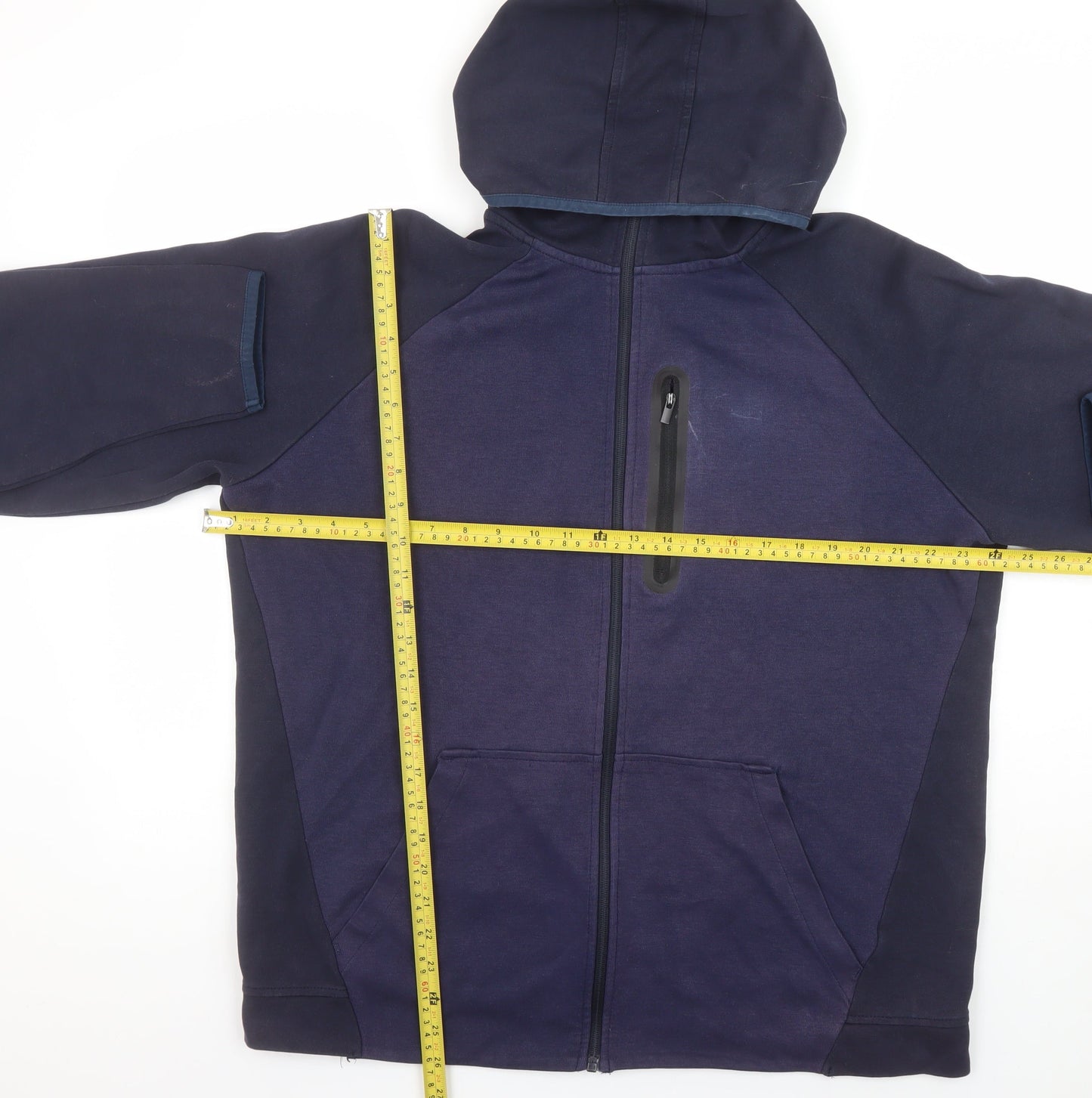 U.S. Athletic Men’s Blue Full Zip Hoodie XL Lightweight Cotton Blend