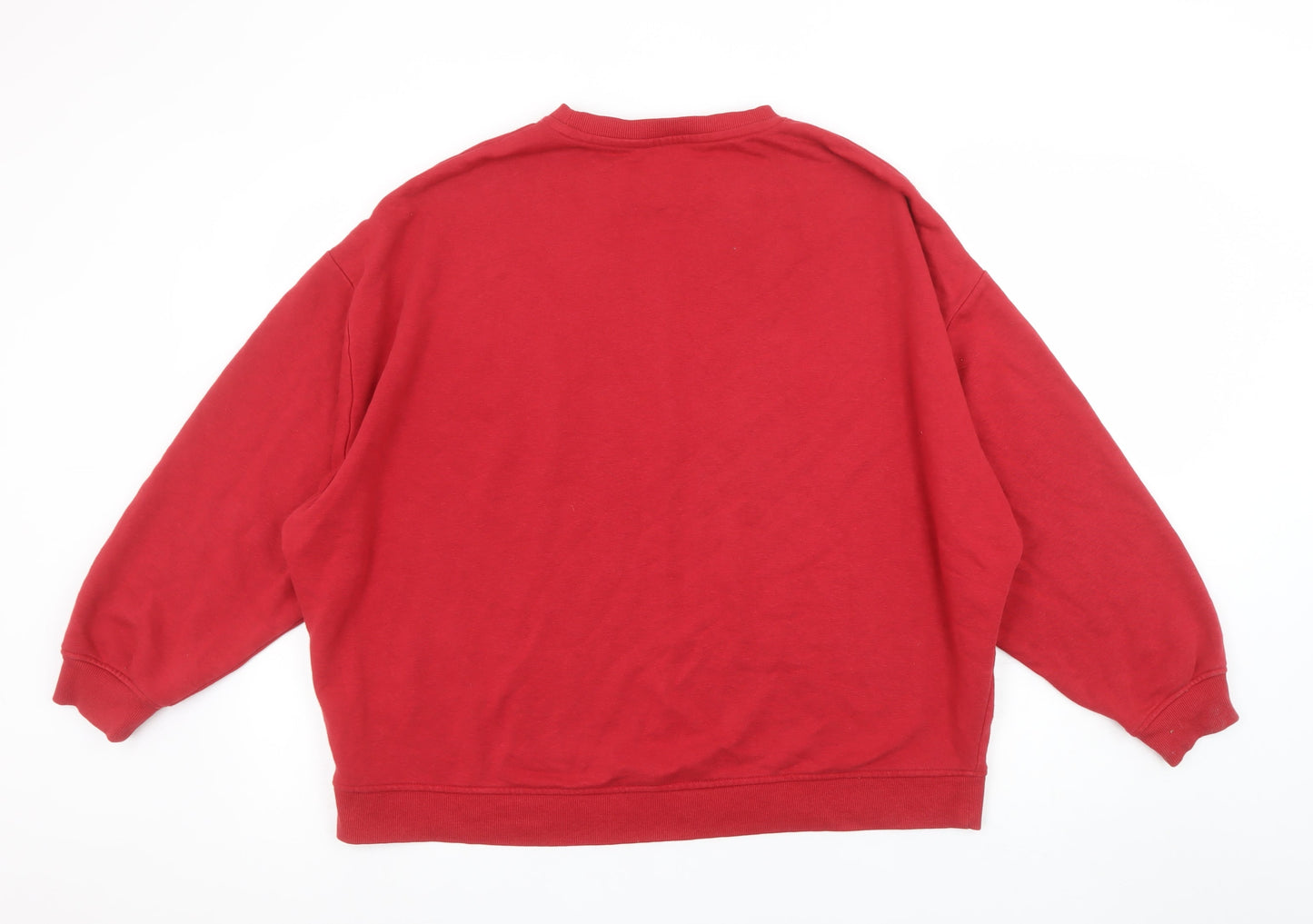 Tu Women Red LOVE. Graphic Pullover Sweatshirt Size M