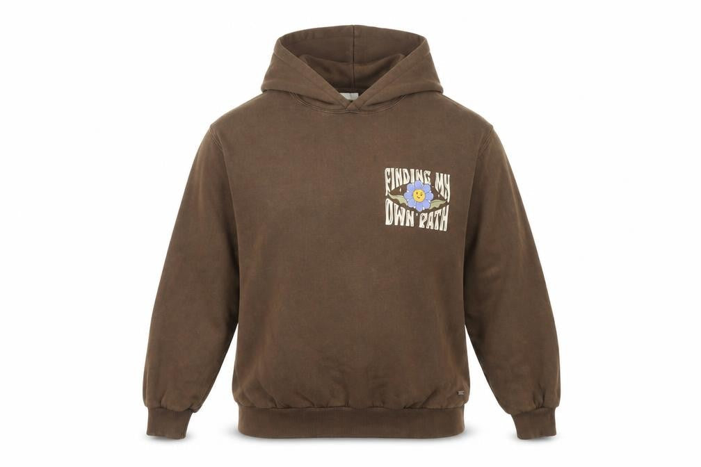 Pull&Bear Womens Brown 'Finding My Own Path' Hoodie Size S