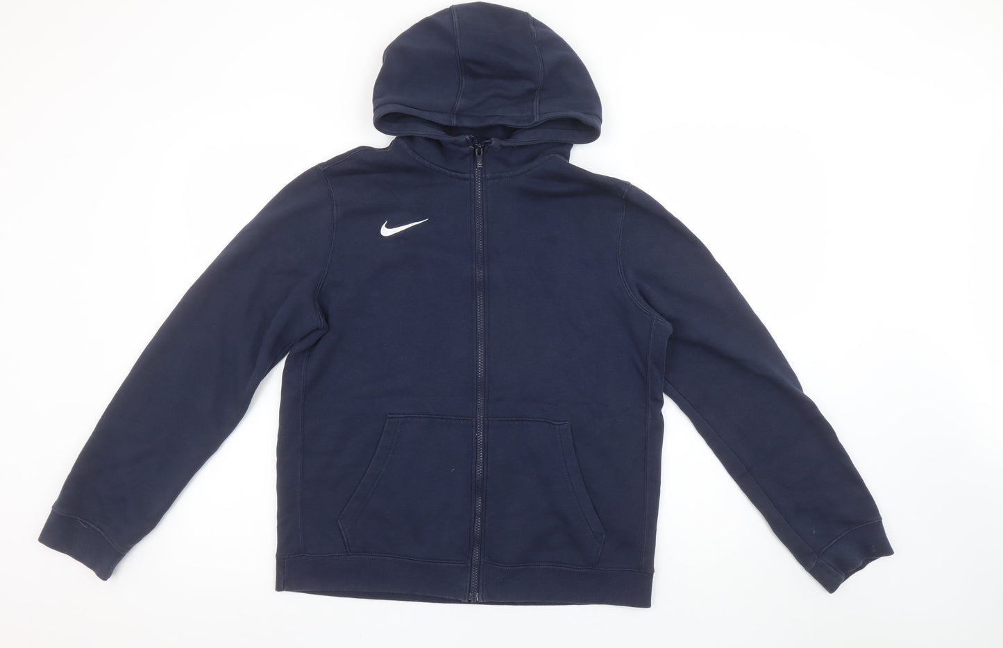 Nike Boys Navy Blue Full Zip Hoodie XL 159-170cm Cotton Blend