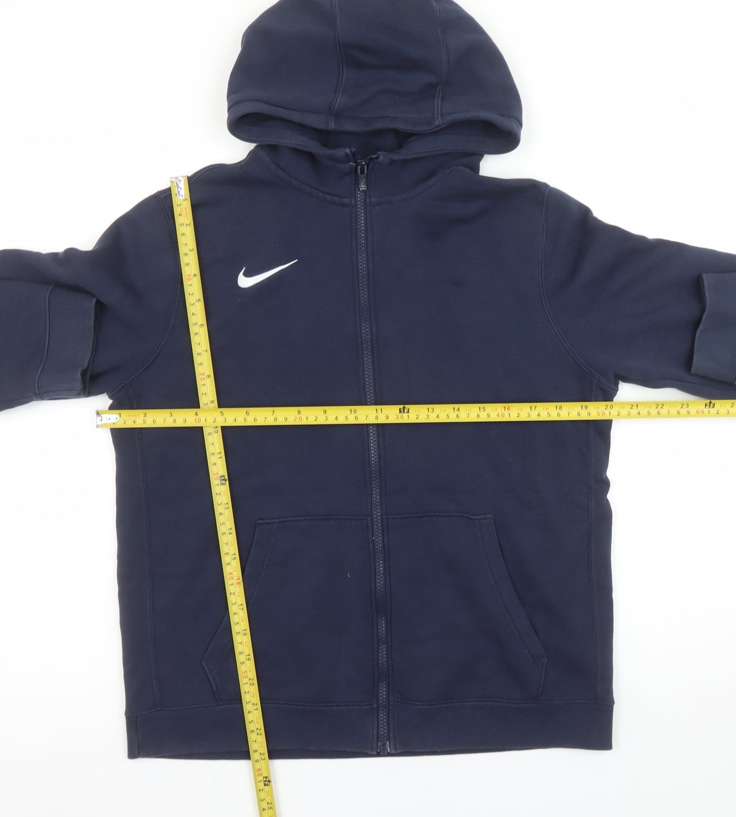Nike Boys Navy Blue Full Zip Hoodie XL 159-170cm Cotton Blend