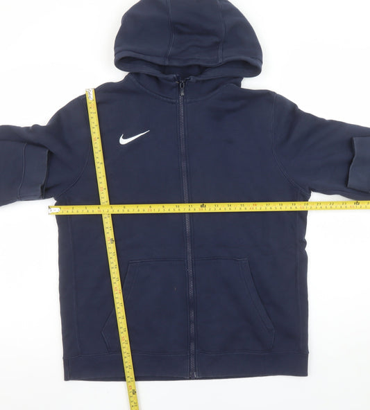 Nike Boys Navy Blue Full Zip Hoodie XL 159-170cm Cotton Blend