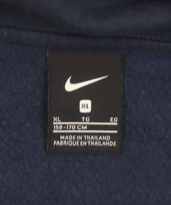 Nike Boys Navy Blue Full Zip Hoodie XL 159-170cm Cotton Blend