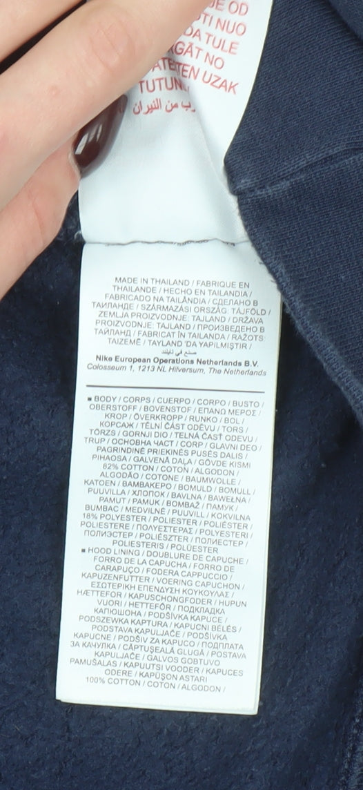 Nike Boys Navy Blue Full Zip Hoodie XL 159-170cm Cotton Blend