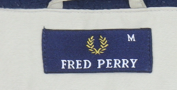 Fred Perry Men's Beige Bomber Jacket M Regular Fit Classic Zip