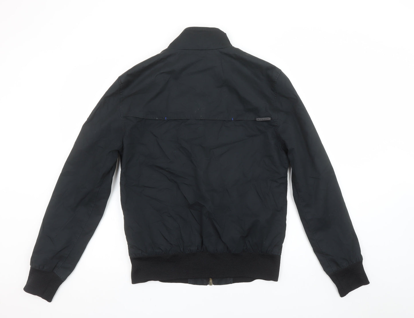 Superdry Men's Black Bomber Jacket Size M Polyester Lined Zip Up