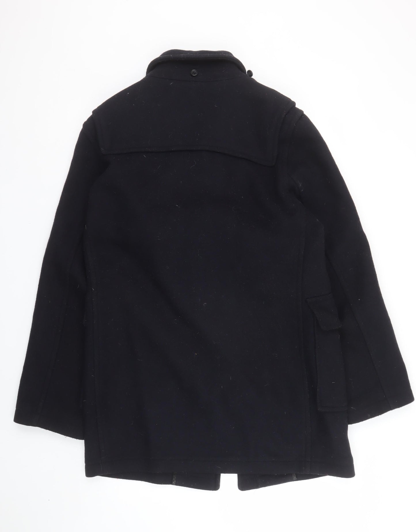 Barbour Women's Black Wool Duffle Coat Size 14 Mid-Length Classic