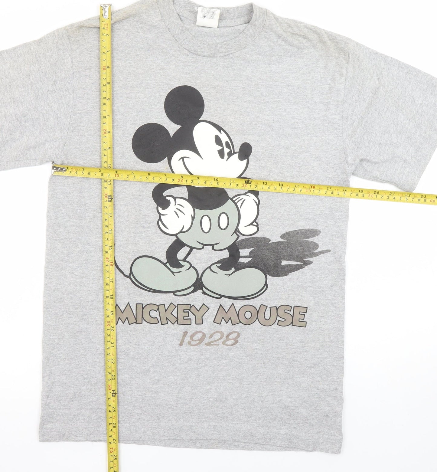 Disney Women’s Grey Mickey Mouse 1928 T-Shirt Medium Cotton Casual