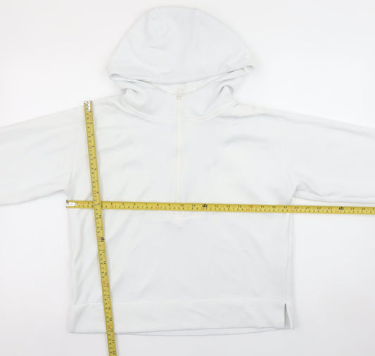 Reiss Women’s White S Half Zip Hoodie Lightweight Modal Blend