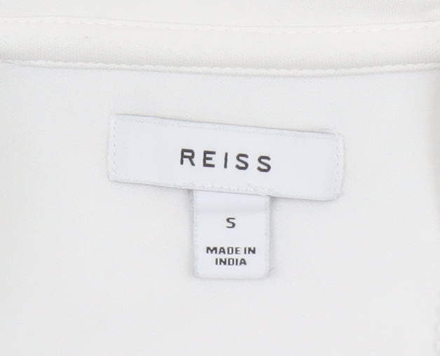 Reiss Women’s White S Half Zip Hoodie Lightweight Modal Blend