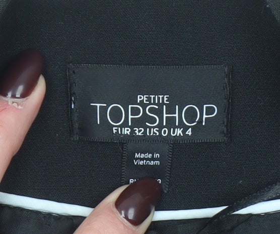 Topshop Petite Black Shawl Collar Blazer Jacket UK 4
