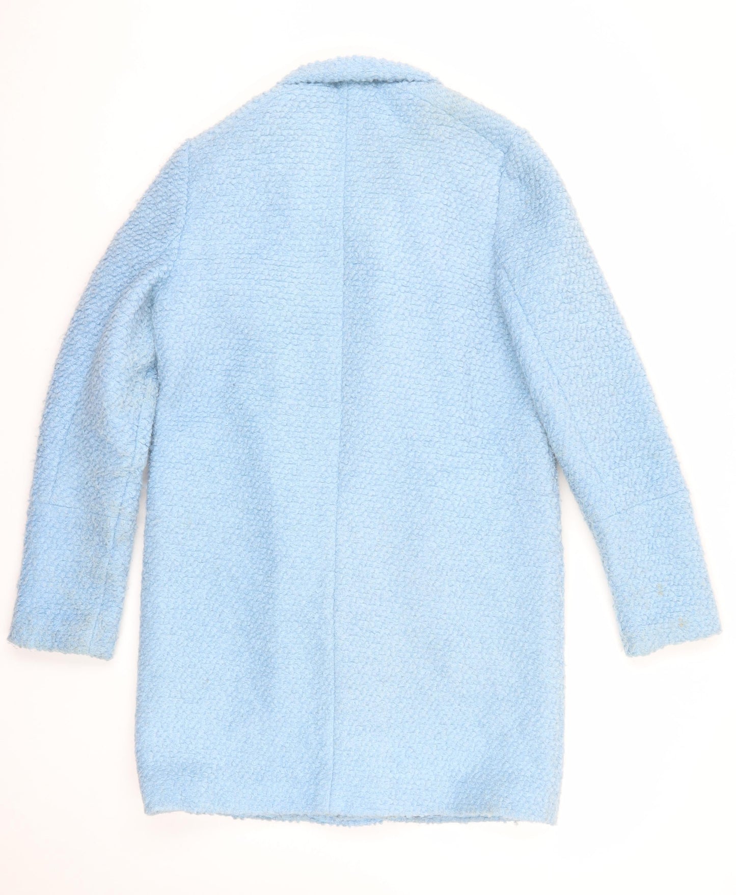 Tu Women Blue Wool Blend Mid-Length Overcoat Size 8 Lined