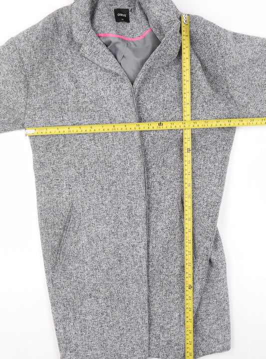 Oasis Women Grey Wool Blend Mid-Length Overcoat XS