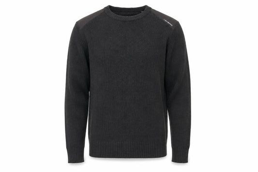 Jack & Jones Mens Black Crew Neck Ribbed Knit Jumper Size M
