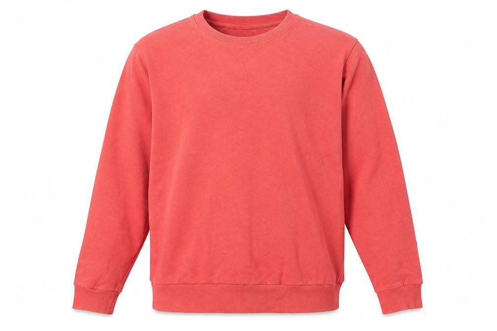 ZARA Mens Red Crew Neck Sweatshirt Size L Pullover Cotton Blend