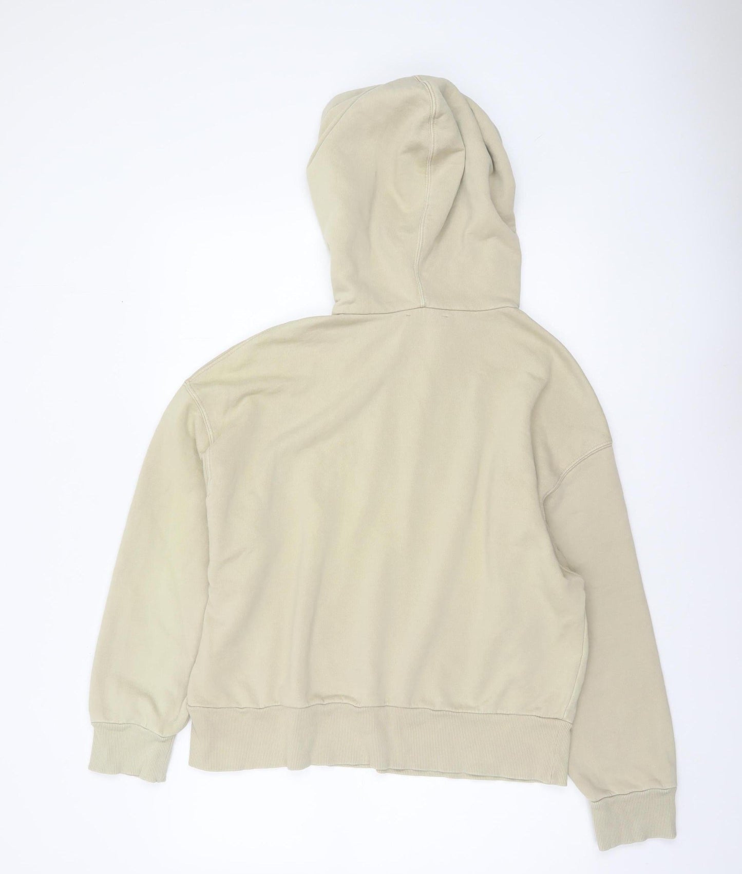 Zara Womens Beige Hooded Pullover Sweatshirt Size M Los Angeles Design