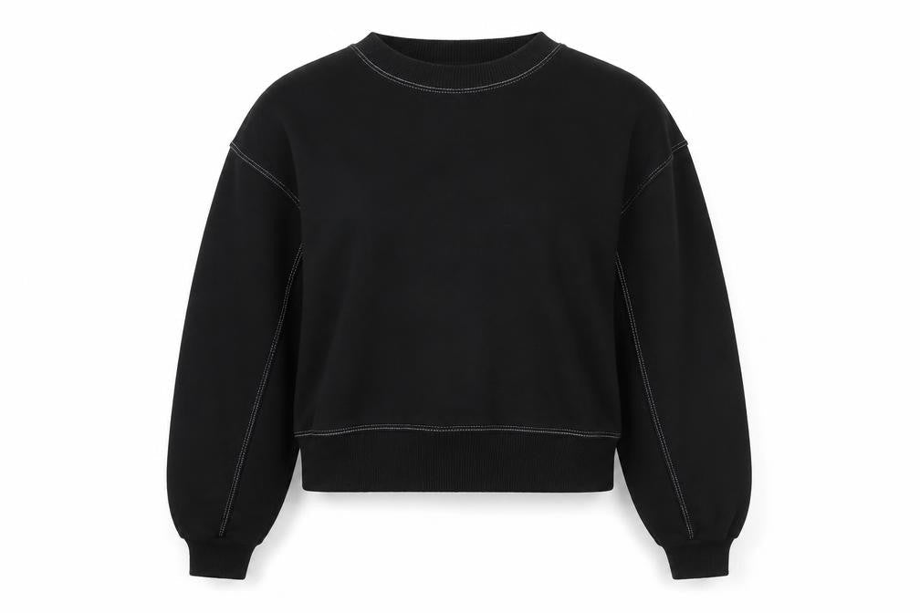 Pull & Bear Womens Black Medium Crew Neck Pullover Sweatshirt