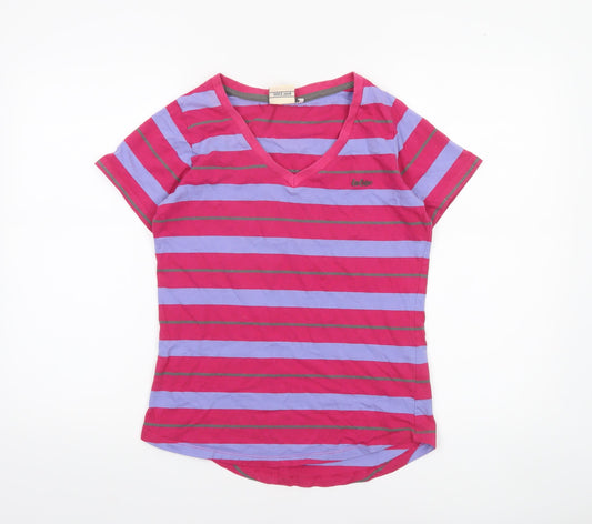 Lee Cooper Womens Multicoloured Striped V-Neck T-Shirt Size 12
