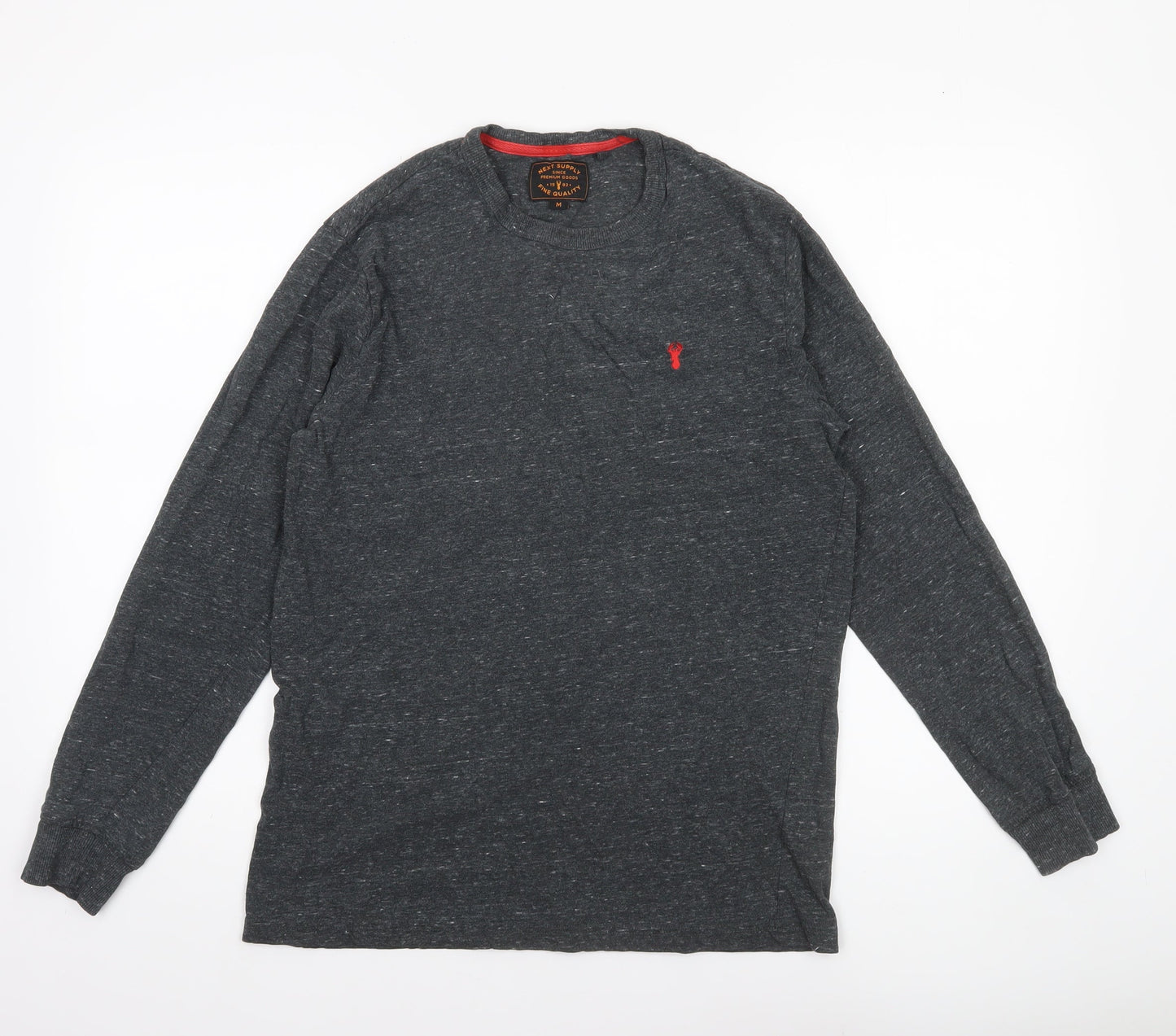Next Men’s Grey Long Sleeve Crew Neck Cotton Blend Casual Top M