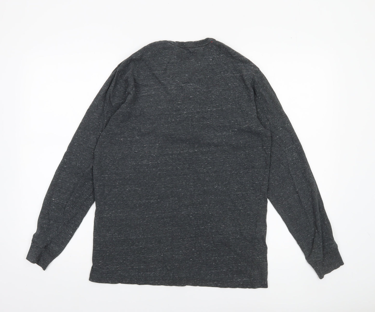 Next Men’s Grey Long Sleeve Crew Neck Cotton Blend Casual Top M